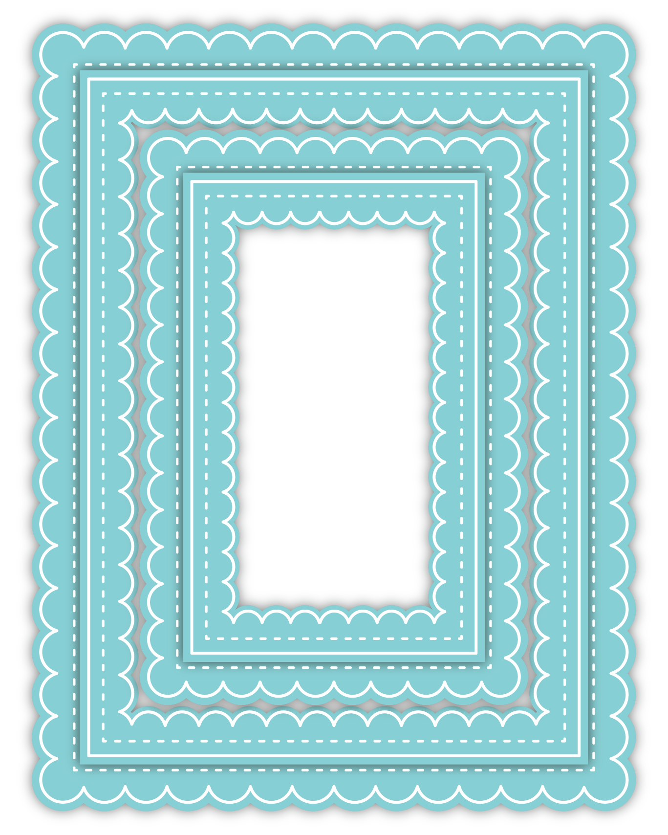 Delicate Stitches Scalloped Rectangle Dies