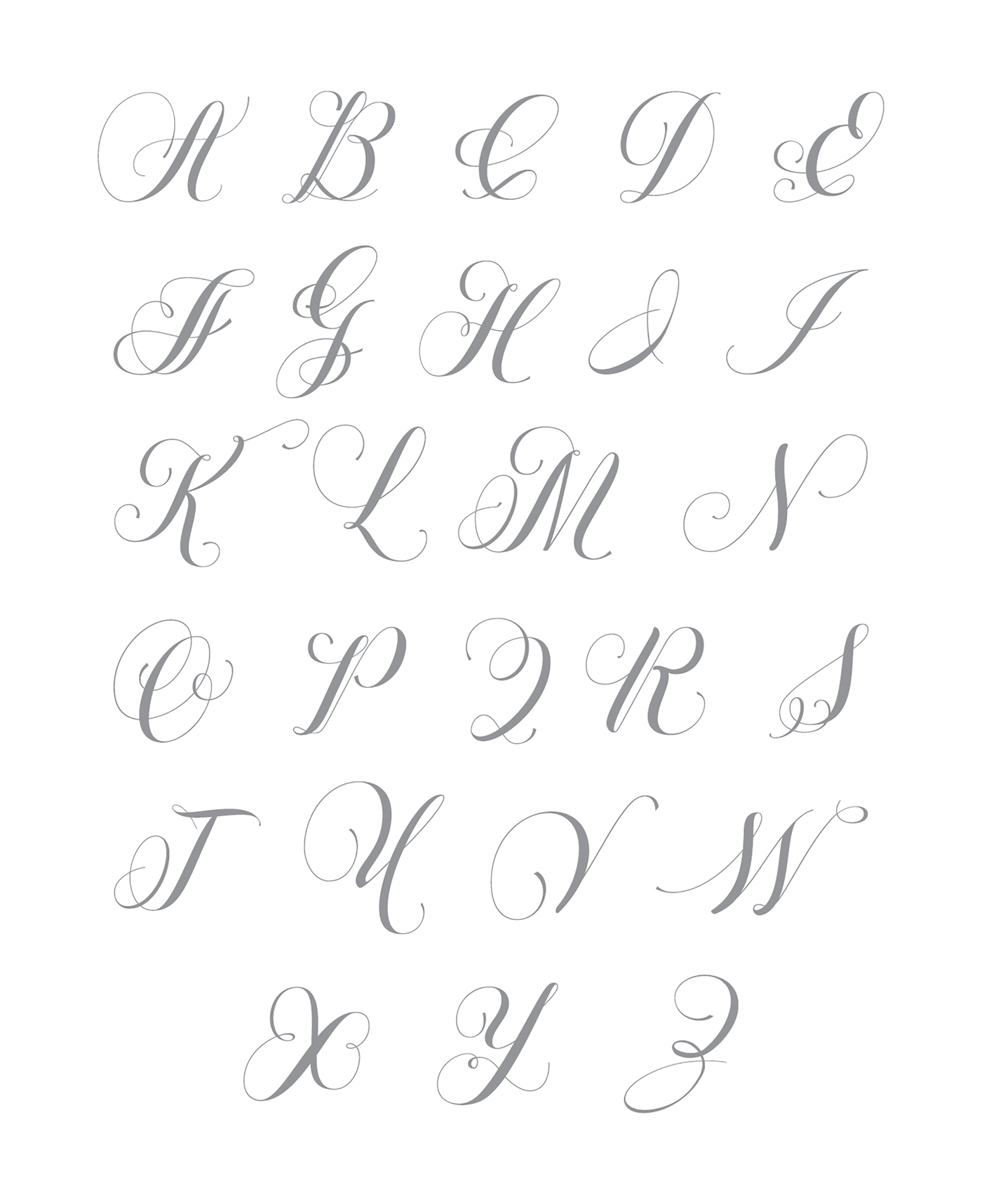 Elegant Monogram Alpha 3/4" Impress-ion Letterpress Dies
